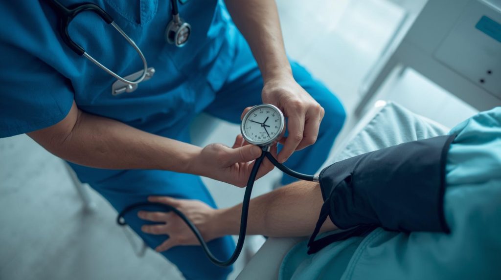 Nurse Checking Blood Pressure